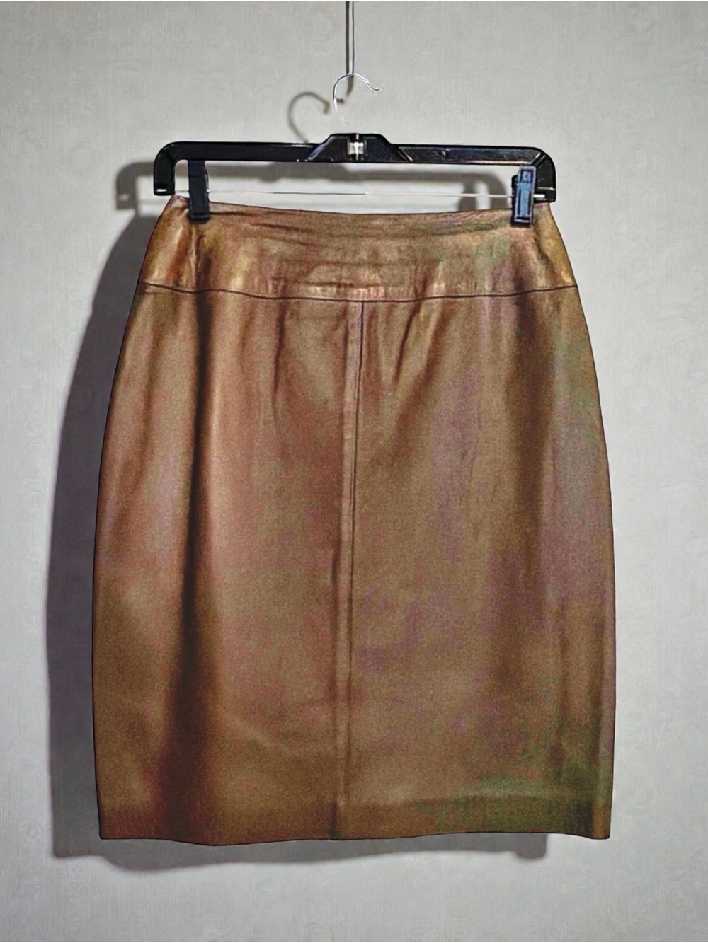 Carlisle Genuine Leather Pencil Skirt Bronze Metallic Luxury Career Classic | 6